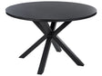 Garden Dining Table Black Aluminium Round  120 cm Outdoor Modern Beliani