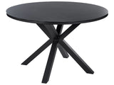 Garden Dining Table Black Aluminium Round  120 cm Outdoor Modern Beliani