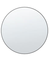 Wall Mirror Black Glass 80 x 80 cm Round Decorative Wall Mounted Accent Piece Beliani