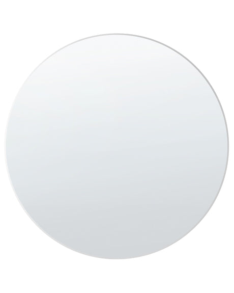 Wall Mirror Silver Glass 80 x 80 cm Round Decorative Wall Mounted Accent Piece Beliani