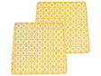 Set of 2 Outdoor Seat Cushions Yellow and White Geometric Pattern String Tied UV Resistant Set Pad Beliani