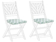 Set of 2 Outdoor Seat Cushions Mint Green and White Geometric Diamond Pattern String Tied UV Resistant Set Pad Beliani