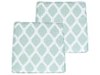 Set of 2 Outdoor Seat Cushions Mint Green and White Geometric Diamond Pattern String Tied UV Resistant Set Pad Beliani