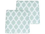 Set of 2 Outdoor Seat Cushions Mint Green and White Geometric Diamond Pattern String Tied UV Resistant Set Pad Beliani