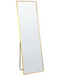 Standing Mirror Gold Aluminium Frame 50 x 156 cm with Stand Modern Design Framed Full Length Beliani