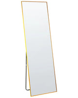 Standing Mirror Gold Aluminium Frame 50 x 156 cm with Stand Modern Design Framed Full Length Beliani