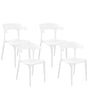 Set of 4 Garden Chairs White Polypropylene Lightweight Weather Resistant Plastic Indoor Outdoor Modern Beliani