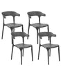 Set of 4 Garden Chairs Black Polypropylene Lightweight Weather Resistant Plastic Indoor Outdoor Modern Beliani