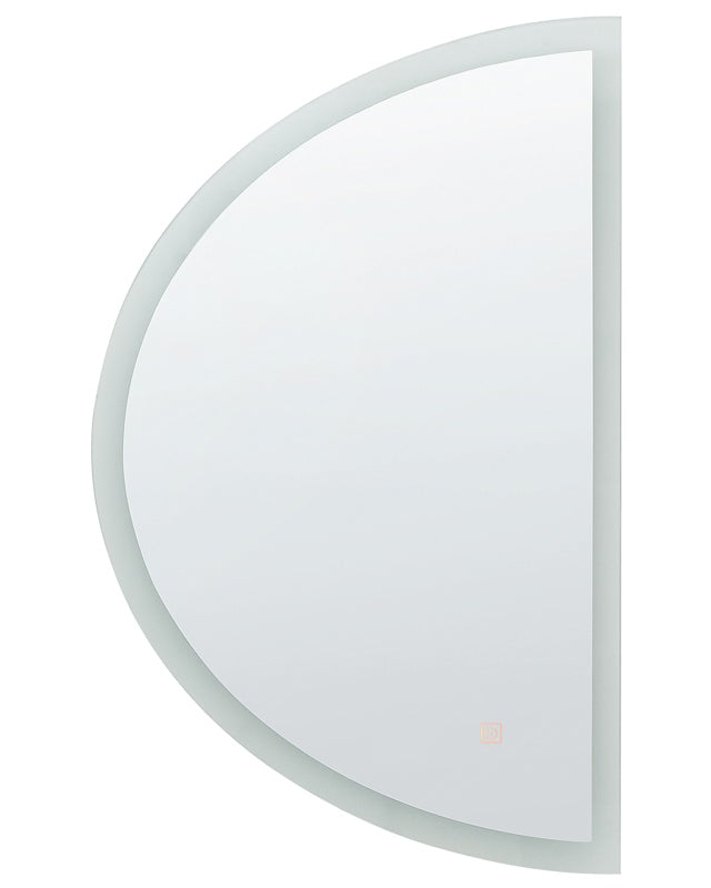 Hanging LED Mirror ø 80 cm Half-Round Modern Contemporary Bathroom Vanity Wall Mounted Make-Up Bedroom Beliani