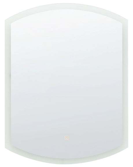 Hanging LED Mirror  78 cm Oval Modern Contemporary Bathroom Vanity Wall Mounted Make-Up Bedroom Beliani