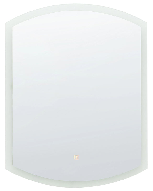 Hanging LED Mirror  78 cm Oval Modern Contemporary Bathroom Vanity Wall Mounted Make-Up Bedroom Beliani