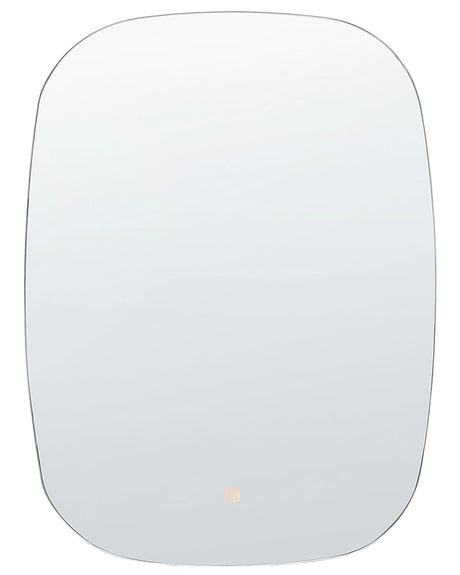 Hanging LED Mirror  78 cm Oval Modern Contemporary Bathroom Vanity Wall Mounted Make-Up Bedroom Beliani