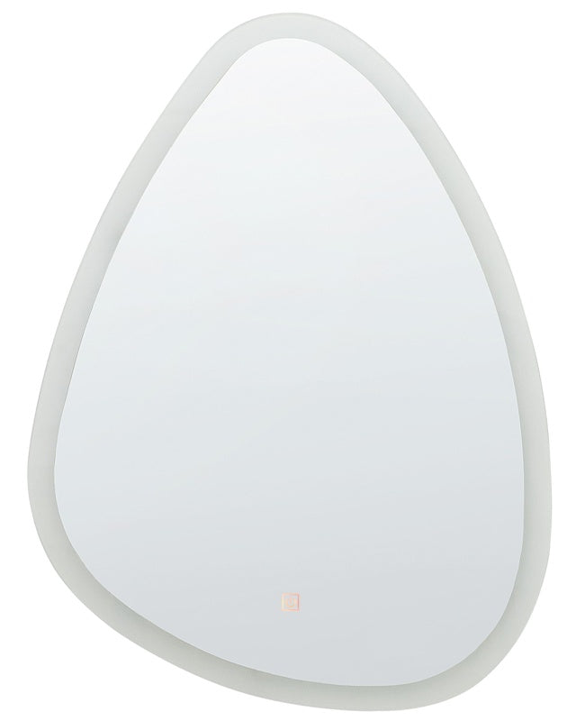 Hanging LED Mirror ø 78 cm Modern Contemporary Bathroom Vanity Wall Mounted Make-Up Bedroom Beliani