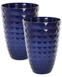 Set of 2 Plant Pots Navy Blue Fibre Clay 59 x  42 cm Outdoor Indoor All Weather Beliani