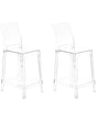 Set of 2 Bar Stools Transparent Plastic 99 cm Seat Counter Chair Beliani