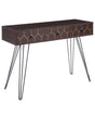 Console Table Sideboard 3 Drawer Shelf Dark Wood Top Black Metal Frame 110 x 39 cm Industrial Style Particle Board Top Living Room Beliani