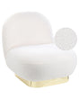 Armchair White Boucle Fabric Soft Gold Base Contemporary Glam Art Decor Style Beliani