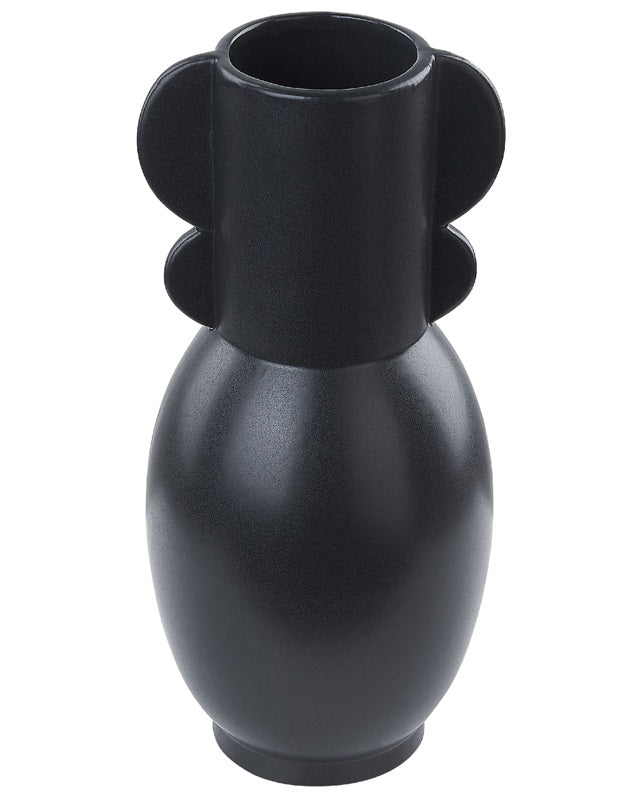 Decorative Table Vase Black Porcelain 29 cm Modern Beliani