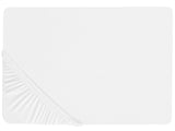 Fitted Sheet White Cotton 90 x 200 cm Elastic Edging Solid Pattern Classic Style for Bedroom Beliani