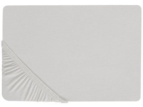 Fitted Sheet Light Grey Cotton 200 x 200 cm Elastic Edging Solid Pattern Classic Style for Bedroom Beliani