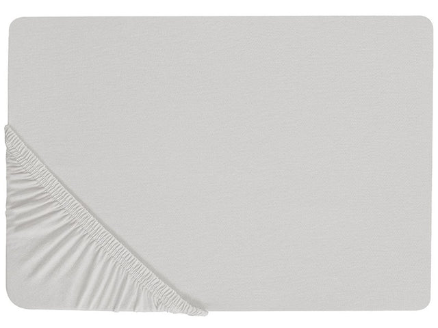 Fitted Sheet Light Grey Cotton 200 x 200 cm Elastic Edging Solid Pattern Classic Style for Bedroom Beliani