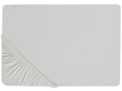Fitted Sheet Light Grey Cotton 160 x 200 cm Elastic Edging Solid Pattern Classic Style for Bedroom Beliani
