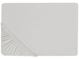 Fitted Sheet Light Grey Cotton 160 x 200 cm Elastic Edging Solid Pattern Classic Style for Bedroom Beliani
