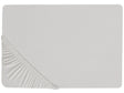 Fitted Sheet Light Grey Cotton 140 x 200 cm Elastic Edging Solid Pattern Classic Style for Bedroom Beliani