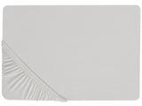 Fitted Sheet Light Grey Cotton 140 x 200 cm Elastic Edging Solid Pattern Classic Style for Bedroom Beliani
