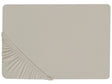 Fitted Sheet Taupe Cotton 90 x 200 cm Elastic Edging Solid Pattern Classic Style for Bedroom Beliani