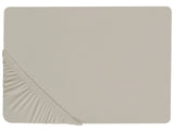 Fitted Sheet Taupe Cotton 90 x 200 cm Elastic Edging Solid Pattern Classic Style for Bedroom Beliani