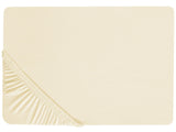 Fitted Sheet Beige Cotton 160 x 200 cm Elastic Edging Solid Pattern Classic Style for Bedroom Beliani