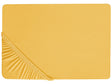 Fitted Sheet Mustard Cotton 160 x 200 cm Elastic Edging Solid Pattern Classic Style for Bedroom Beliani