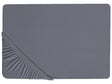 Fitted Sheet Dark Grey Cotton 90 x 200 cm Elastic Edging Solid Pattern Classic Style for Bedroom Beliani