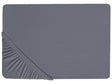 Fitted Sheet Dark Grey Cotton 140 x 200 cm Elastic Edging Solid Pattern Classic Style for Bedroom Beliani
