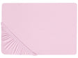 Fitted Sheet Pink Cotton 90 x 200 cm Elastic Edging Solid Pattern Classic Style for Bedroom Beliani