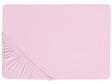 Fitted Sheet Pink Cotton 160 x 200 cm Elastic Edging Solid Pattern Classic Style for Bedroom Beliani