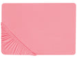 Fitted Sheet Coral Cotton 180 x 200 cm Elastic Edging Solid Pattern Classic Style for Bedroom Beliani