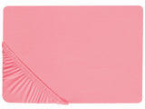Fitted Sheet Coral Cotton 180 x 200 cm Elastic Edging Solid Pattern Classic Style for Bedroom Beliani