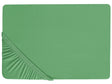 Fitted Sheet Green Cotton 180 x 200 cm Elastic Edging Solid Pattern Classic Style for Bedroom Beliani