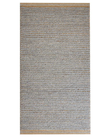Area Rug Grey 80 x 150 cm Wool Handwoven Living Room Bedroom Accessory Beliani