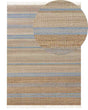 Area Rug Beige and Light Blue Jute 160 x 230 cm Rectangular with Tassels Striped Pattern Handwoven Boho Style Hallway Beliani