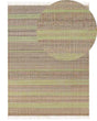 Area Rug Beige and Light Green Jute 160 x 230 cm Rectangular with Tassels Striped Pattern Handwoven Boho Style Hallway Beliani