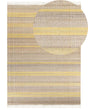 Area Rug Beige and Yellow Jute 160 x 230 cm Rectangular with Tassels Striped Pattern Handwoven Boho Style Hallway Beliani