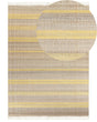 Area Rug Beige and Yellow Jute 160 x 230 cm Rectangular with Tassels Striped Pattern Handwoven Boho Style Hallway Beliani