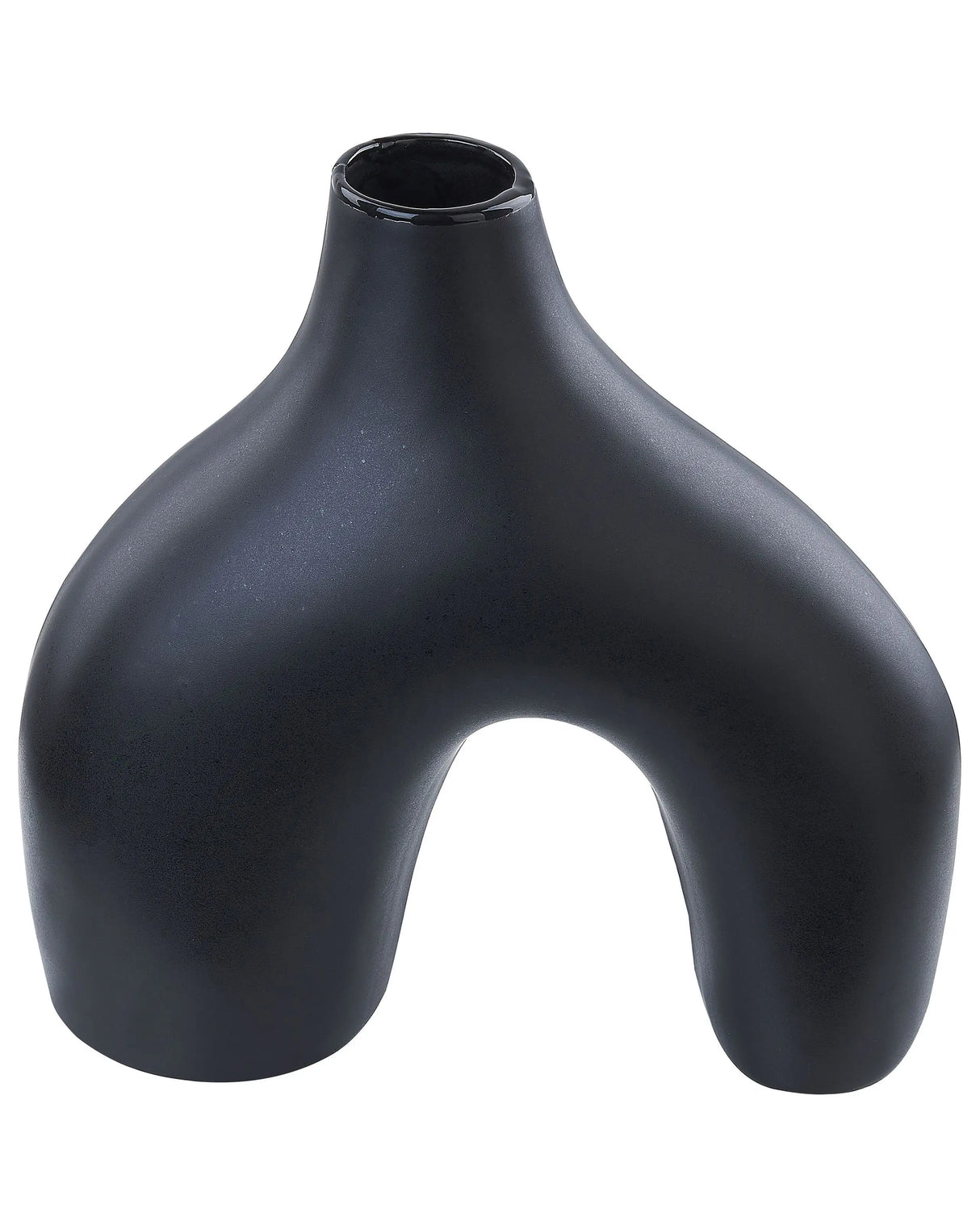 Flower Vase Black Porcelain 30 cm Decorative Handmade Tabletop Home Accessory Decoration Modern Design Beliani