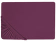 Fitted Sheet Burgundy Cotton 180 x 200 cm Elastic Edging Solid Pattern Classic Style for Bedroom Beliani