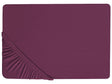 Fitted Sheet Burgundy Cotton 140 x 200 cm Elastic Edging Solid Pattern Classic Style for Bedroom Beliani