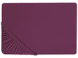 Fitted Sheet Burgundy Cotton 200 x 200 cm Elastic Edging Solid Pattern Classic Style for Bedroom Beliani