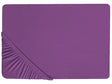 Fitted Sheet Purple Cotton 140 x 200 cm Elastic Edging Solid Pattern Classic Style for Bedroom Beliani